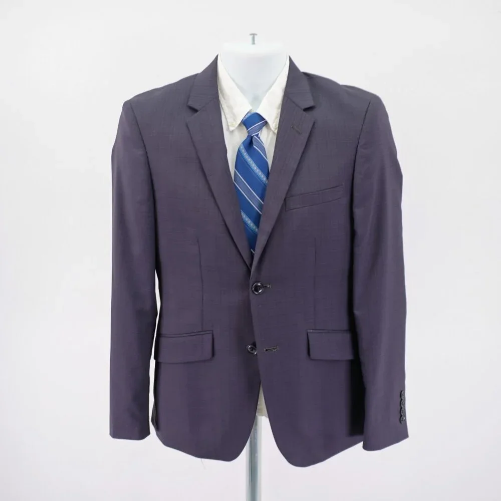 Lineage Polyester Rayon Spandex Striped 2 Button Blazer 36S‎